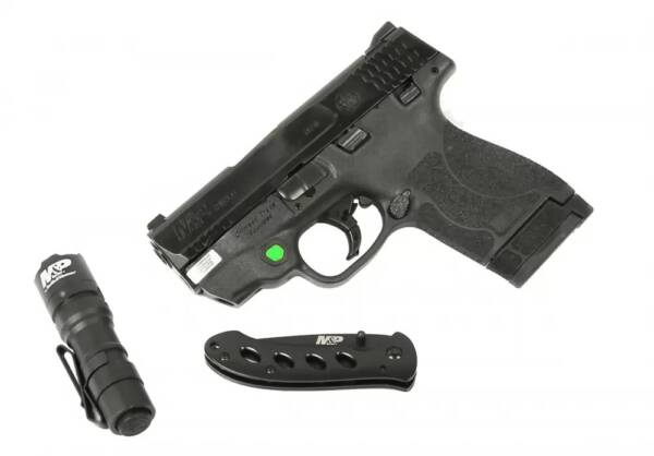 Smith & Wesson M&P9 Shield M2.0 9mm Pistol w/ CT Green Laser + EDC Kit 12396