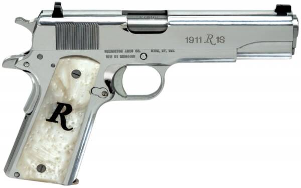 Remington 1911 R1 .45 ACP 7rd 5" Pistol High Polish Stainless White Pearl Grips 96304