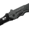 Smith & Wesson SWMP4LS M&P MAGIC Assisted Flipper 3.6" Black Combo Blade, Black Aluminum Handles with Rubber Inlay